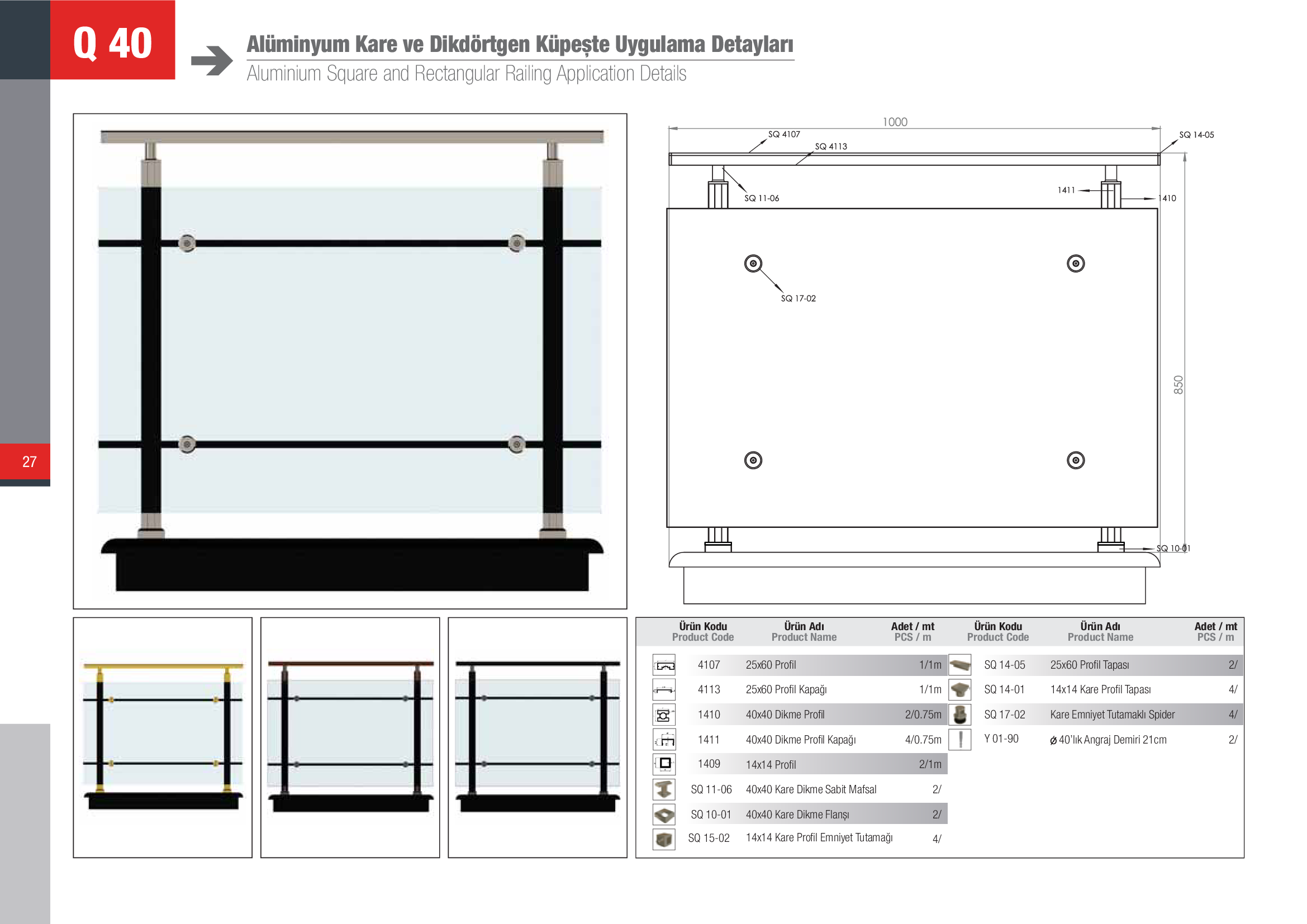 Küpeşte Kare Sistemleri 22